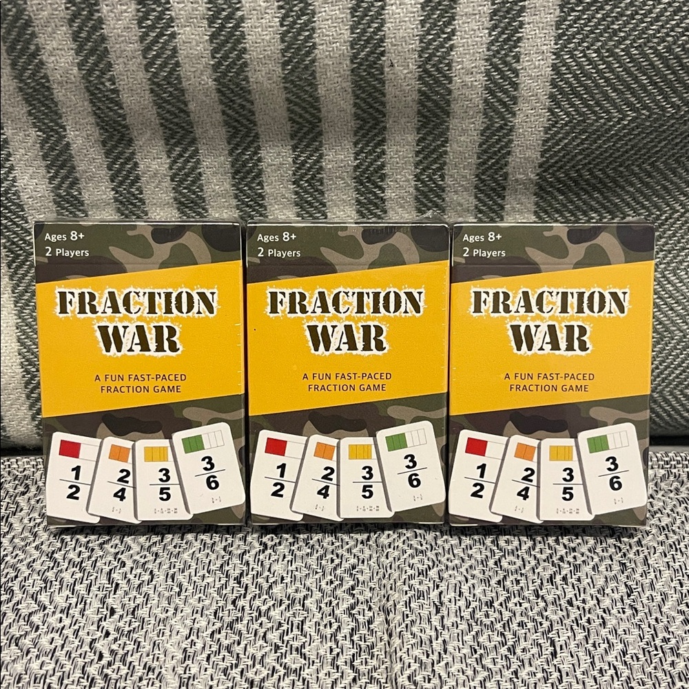 3 packs of Fraction War Fun Math Game NEW